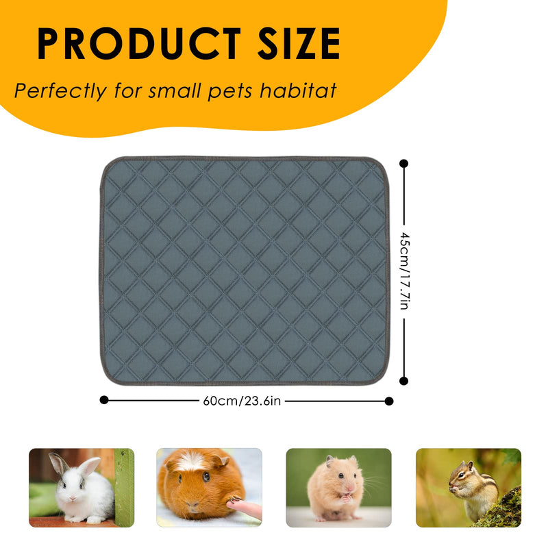 4 Pack Guinea Pig Cage Liners Washable Guinea Pig Bedding Reusable Waterproof Super Absorbent Guinea Pig Pee Pads Anti Slip Mat for Small Animals Rabbit Hamster Rat - 24" x 18" 24 x 18 Inch (Pack of 4) - PawsPlanet Australia