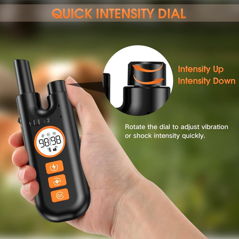 Dog Shock Collar for Dogs, Dog Training Collar with Remote Control Range 1300Ft, 3 Training Modes, Beep, Vibration, Shock, IPX7 Waterproof Rechargeable Electric Shock Collar - PawsPlanet Australia