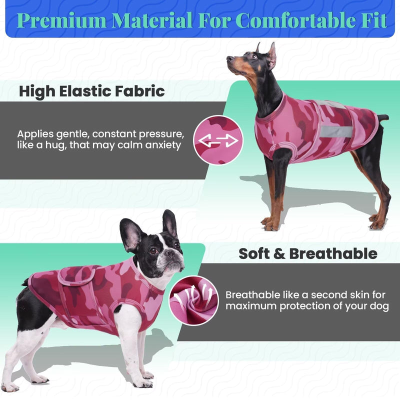 MIGOHI Dog Anxiety Vest,Soft Dog Anxiety Relief Coat,Calming Vest Wrap for Thunderstorm,Fireworks,Travel and Separation,Anxiety Relief for Dogs,Dog Firework Anxiety Relief for Small Dogs,XS,Camouflage Camouflage X-Small - PawsPlanet Australia