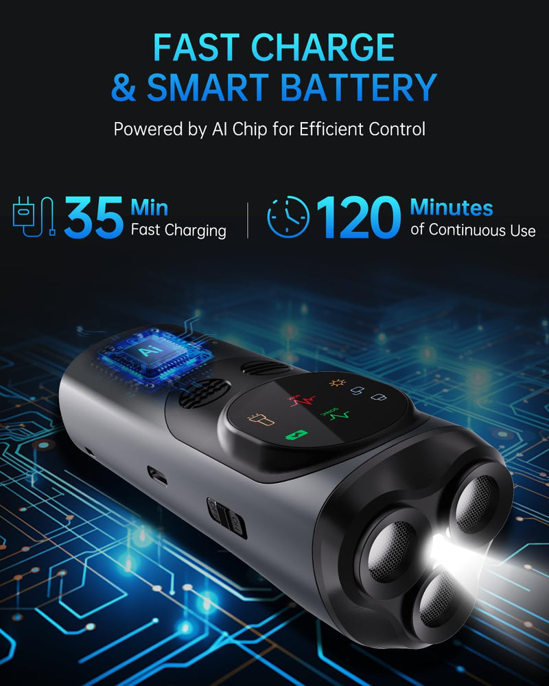 2025 Dog Bark Deterrent Devices with HD Display – No Shock Dog Training Tool with 3 Emitters, 50FT Range, Flashlight, Rechargeable Anti-Bark Deterrent for All Dog Sizes