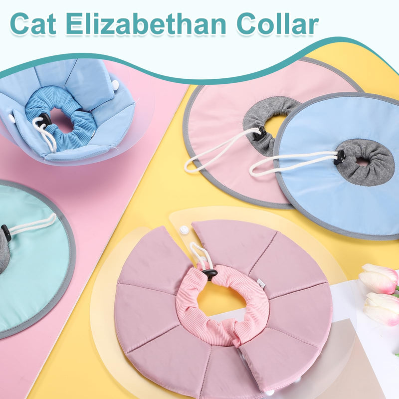 Elizabethan Collar, Cat Cone Collar Pet Cones Cat Recovery Neck Donut Waterproof Adjustable Soft (Polyester, XL, Pink) for Cats Small Dogs After Protective