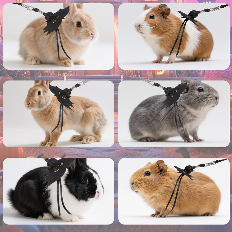 Guinea Pig Harness and Leash, Small Guinea Pig Clothes Cute Bat Hamster Leash and Harness Set for Guineas Pigs, Hamster, Ferret and Other Small Animals (Black, S) - PawsPlanet Australia