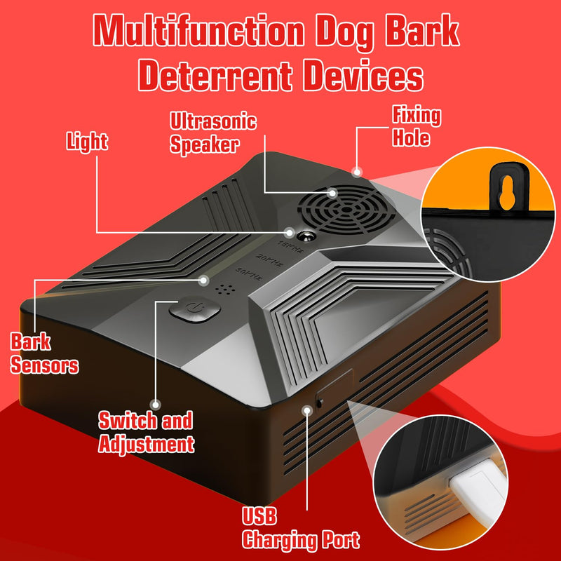 Anti Barking Devices, Anti Barking Device for Dogs Long Range 50ft, Barking Control Devices for Dog Training in Outdoor, 3 Modes Ultrasonic Bark Box, Dog Bark Deterrent Devices, Dog Barking Silencer | Gentle correction of pet bad behaviors， Auto-activa...