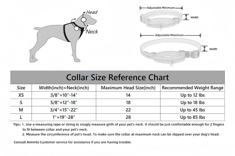Adjustable Nylon Reflective Martingale Dog Collar for Training and Walking (Red, M (Neck: 15"-22", Width: 3/4")) M (Neck: 15"-22", Width: 3/4") Red - PawsPlanet Australia
