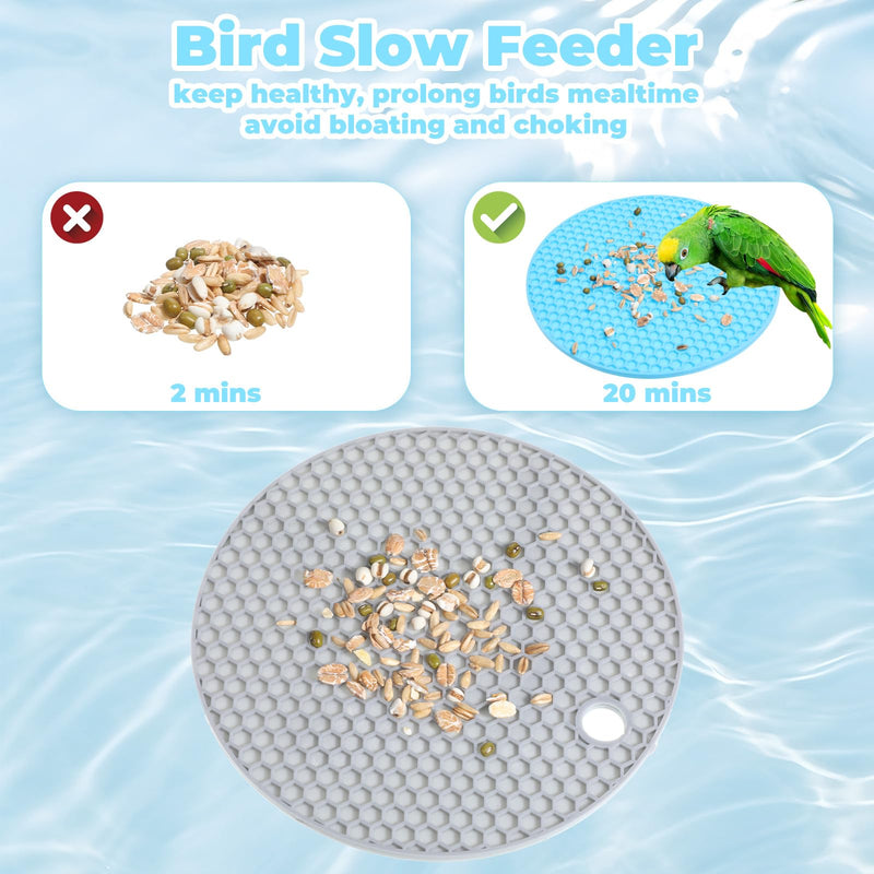 2 Pcs Bird Slow Feeder Mats Birds Foraging Toys Puzzle Interactive Parrot Foraging Toys Parrot Cage Accessories for Parakeet Cockatiel African Grey Conure Budgies﻿ African Grey - PawsPlanet Australia