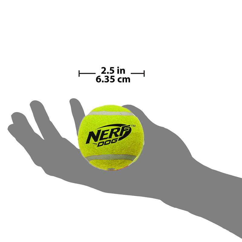 Nerf Dog 5-Piece Dog Toy Gift Set, Includes 2.5in Squeak Tennis Ball 3-Pack, 10in Translucent TPR Tire Flyer, and 10in TPR Tire Flyer, Nerf Tough Material, Green and Blue - PawsPlanet Australia