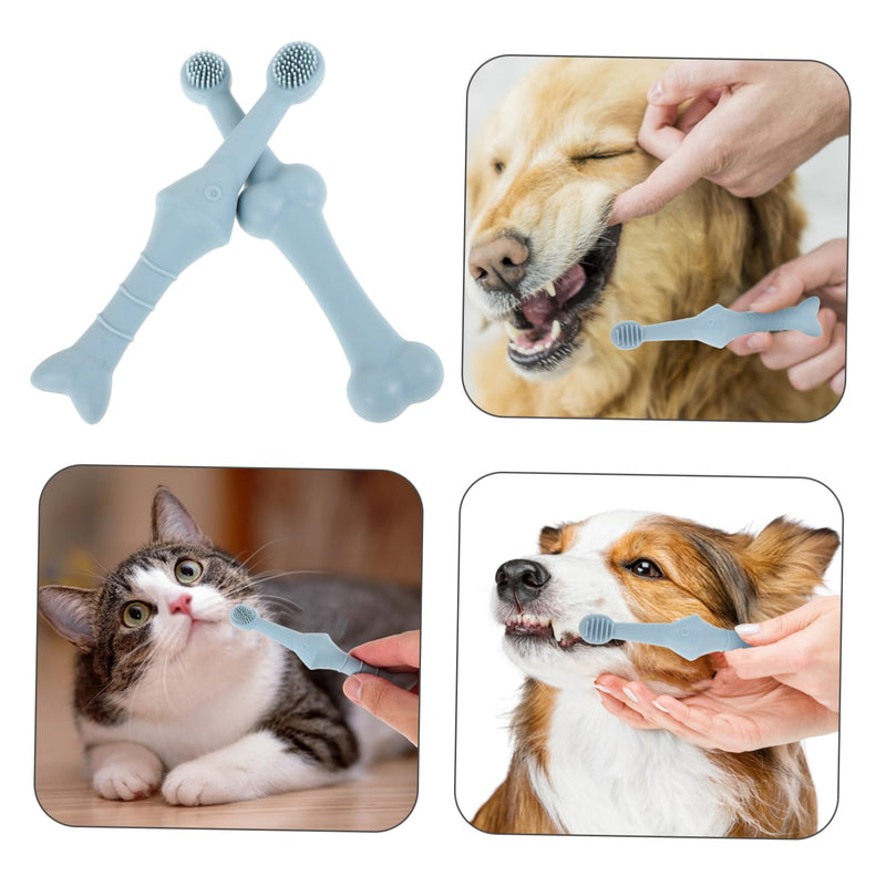 TOYANDONA Pack of 2 Pet Toothbrush Soft Finger Toothbrush for Small Dogs and Cats Ergonomically Shaped for Thorough Teeth Cleaning and Effective Plaque Removal Nourishes Teeth and