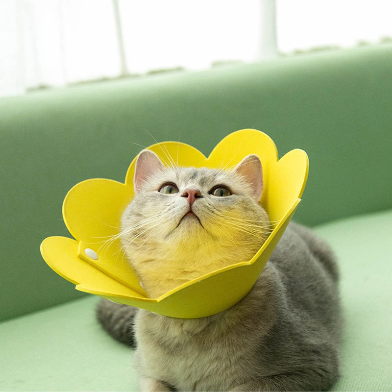 3Pcs Cat Recovery Collar Cat Protection Collar Cones for Cats Sunflower Neck Cat Cone Anti-Licking Recovery Collar to Prevent from Biting Scratching(Pink, Orange, Yellow) (S) - PawsPlanet Australia