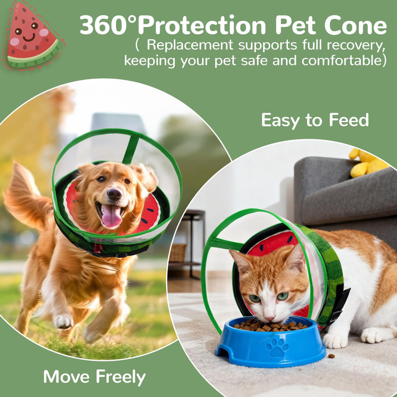 Inflatable Dog Cone Collar with Anti-Licking Clear Shield, Adjustable Elizabethan Collar, Soft Recovery Collar for Dogs, Dog Cones Alternatives for Large Medium Small Dogs & Cats