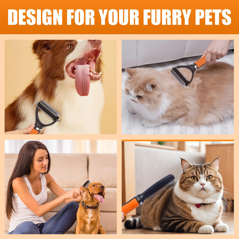 Pet Grooming Combo, featuring a Deshedding Brush and Dematting Combs, is specifically tailored for long-haired dogs and cats with tangled hair - PawsPlanet Australia