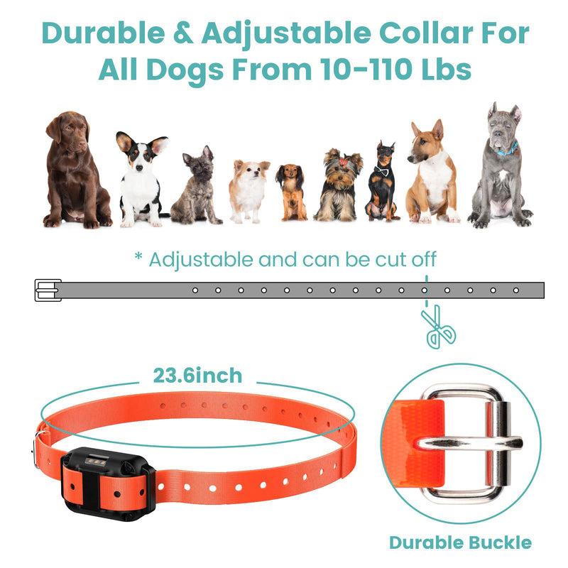 Funnipets Dog Training Collar 2600Ft Range Dog Shock Collar with Remote for Small Medium Large Dogs Waterproof Electronic Dog Collar 4 Training Modes Light Shock Vibration Beep (2 Pack, Orange+Black) 2 PACK - PawsPlanet Australia