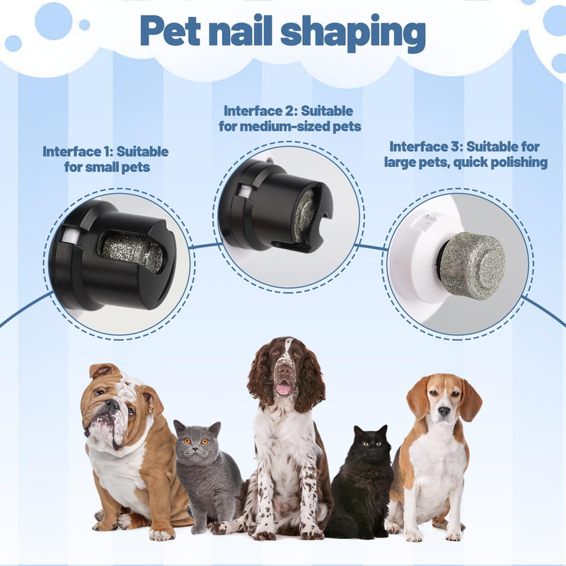 Heusom Silent Groom Pro Nail Grinder – Quiet Dog Nail Grinder with 3-Speed Adjustment, Built-In LED Light, USB Rechargeable Design, and Replaceable Grinding Heads, Suitable for Both Dogs and Cats - PawsPlanet Australia
