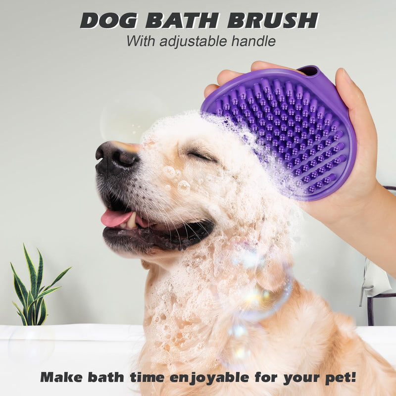 2PCS Pet Grooming Tools - Double-Sided Brush for Shedding and Bathing, Suitable for Short/Long Haired Dogs Cats and Horses, Deshedding Dog Brush, Mane & Tail Combs for Horses - Pet Supplies (Purple) Purple - PawsPlanet Australia
