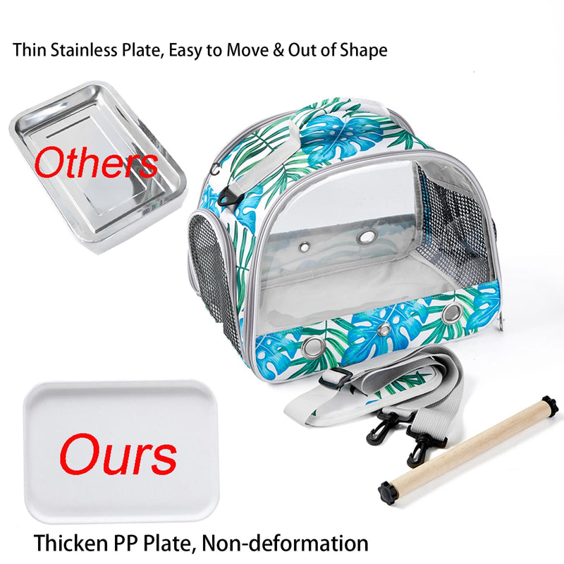 Small Bird Carrier Cage with Standing Perch & Tray Portable & Breathable Pet Travle Transport Carry Bag with Shoulder Strap for Vet Visit & Outdoor Walking (Printed) Printed - PawsPlanet Australia