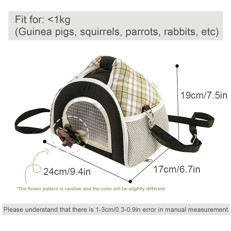 ABLAZEZAI Guinea Pig Carrier, Small Animal Travel Bag, Breathable Outdoor Portable Pouch for Chinchilla Hamster Bird Bunny Hedgehog Sugar Glider Gerbil Snake (Black) Black - PawsPlanet Australia