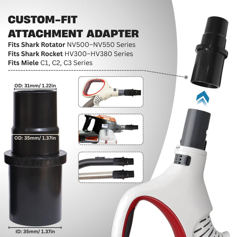 Dog Brush Vacuum Attachment for Miele Classic C1 C2 C3, Shark NV350 NV500 NV501 HV300 HV371 HV372 & Small Shop Vacs (1-1/4'' Vacuum Hose) - Pet Grooming/Removal Attachment for Dogs Cats - PawsPlanet Australia