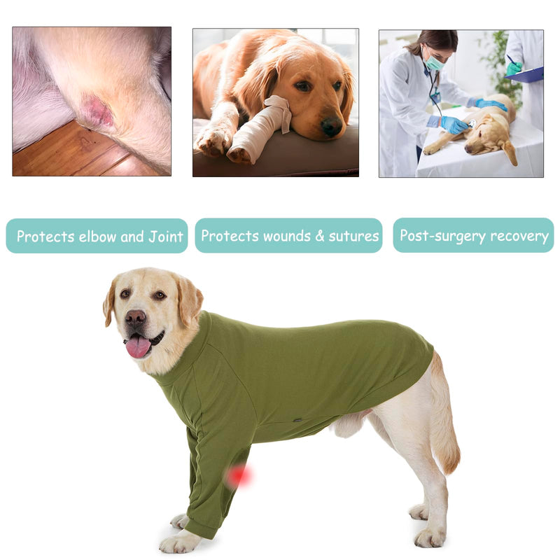 Dog Recovery Suit for Front Legs, Stretchy Fleece Dog Recovery Suit Prevent Licking Elbow Leg Wounds Cone Alternative,Soft Dog Front Leg Surgery Recovery Shirt (Avocado Green, 7X-Large) Avocado Green