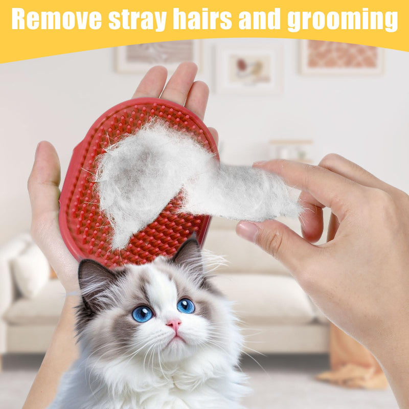 4 Pack Durable Cat Self Groomer for Indoor, Wall Corner Groomer Brush, Cat Corner Scratcher, Face Scratchers Tool for Long & Short Fur Kitten Cats Dogs (Red,Blue) red,blue - PawsPlanet Australia