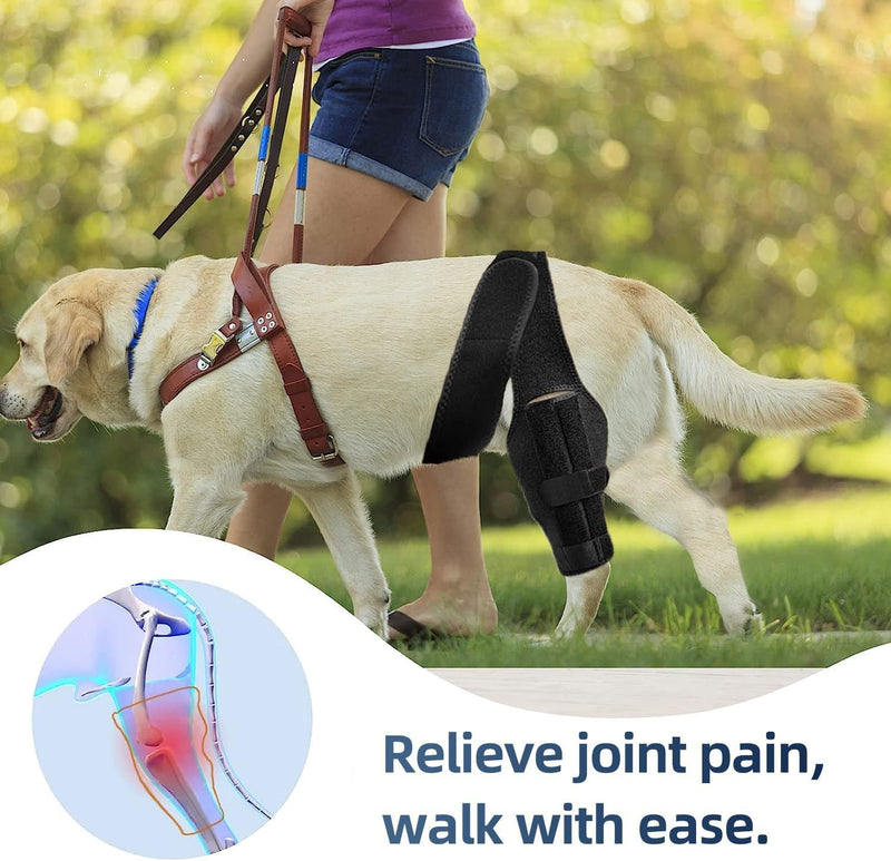 Dog Knee Brace for Torn ACL CCL – Adjustable Hind Leg Support with Metal Stabilizers, Relieves Joint Pain, Aids Recovery & Prevents Injury, Comfortable & Secure Fit for Dogs Back Leg (S) S