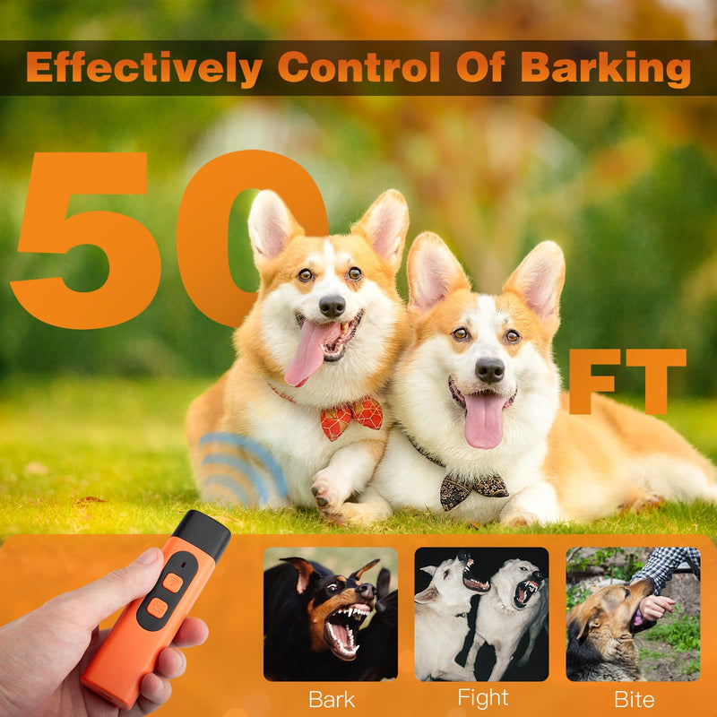 Ultrasonic Dog Bark Deterrent Devices, 50 FT Range Anti Barking Device for Dogs, Indoors Outdoors Effective Stop Barking Own or Neighbors Dog, Safe & Humane Dog Behavior Training Control Device - PawsPlanet Australia