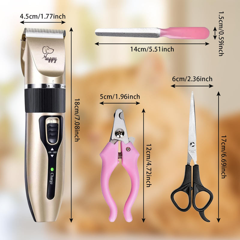 Dog Clippers for Grooming, Low Noise, Electric Quiet, Adjustable Clipper Comb for Dog Grooming Kit, Pet Hair Clippers Grooming kit for Dogs at Home - PawsPlanet Australia