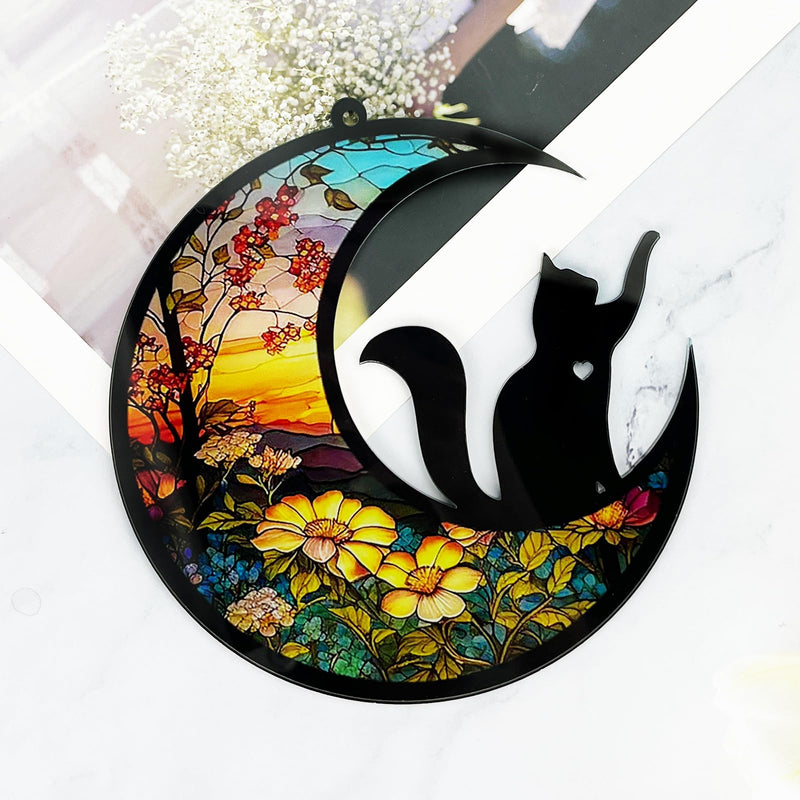 Cat Memorial Suncatcher, Personalized with Name Date for Pet Lovers, Cat Suncatcher Cat Memorial Gifts for Loss of Cat, Pet Sympathy Gifts with Personalized Decoration - PawsPlanet Australia