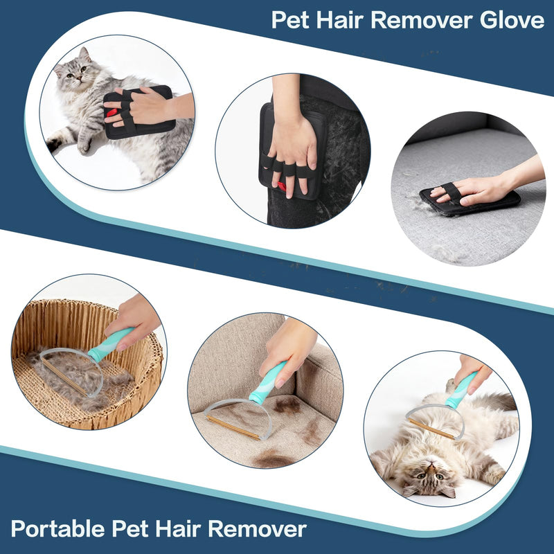 3 in 1 Carpet Rake for Pet Hair Removal, Reusable Pet Hair Remover Broom with 54" Adjustable Long Handle, Dog Cat Carpet Scraper Brush Tool Kit for Cleaning, Dog Fur Broom for Rugs, Mats, Couch - PawsPlanet Australia