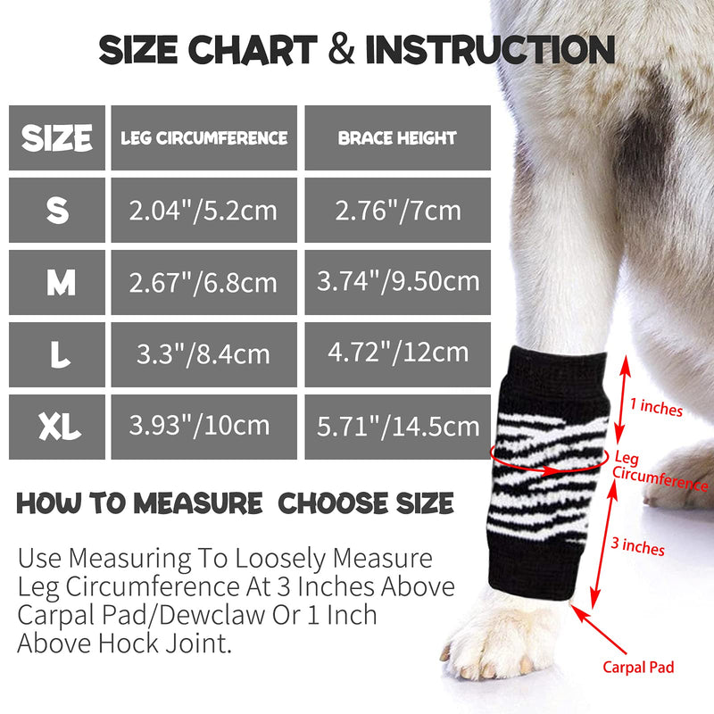 ROZKITCH Pet Dog Elbow Protector Dog Elbow Sleeve, 2PCS Front Leg and 2PCS Back Leg Brace, Dog Elbow Wrap, Dog Leg Warmer Wrap Protector, Pet Elastic Knitted Breathable Protective Socks Black XL XL-Leg Girth: 3.93in - PawsPlanet Australia