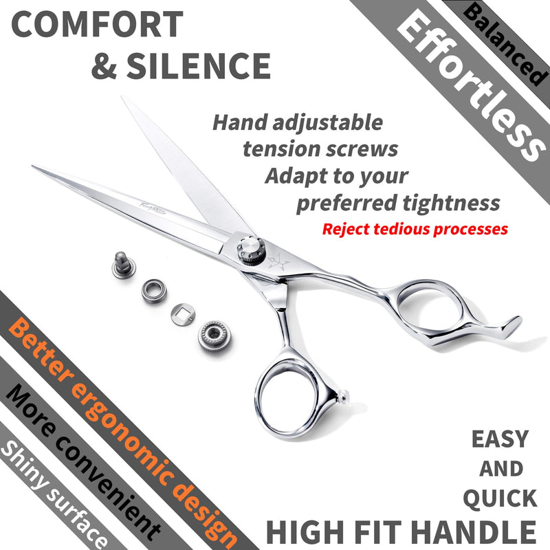 High-end Professional Dog Grooming Scissors Pet Grooming Shears 7 Inches Extremely Very Sharp Made Of Stainless Steel Alloy By Hand For Dog Cat Groomer (Shears, 7 Inch) - PawsPlanet Australia