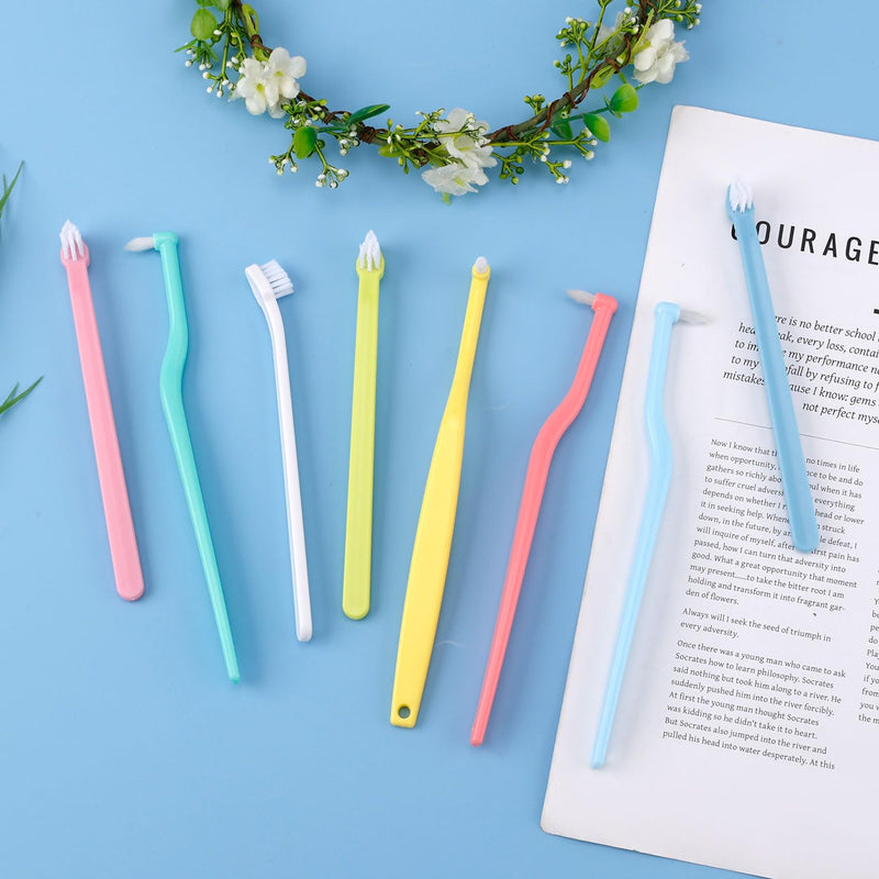 8pcs Small Dog & Cat Toothbrush, 2 Styles Soft Bristle Kitten Teeth Cleaning Brush Micro Head Pets Toothbrush Dental Care Supplies Accessories for Puppy Kitty Reduce Tartar Formation & Bad Breath - PawsPlanet Australia