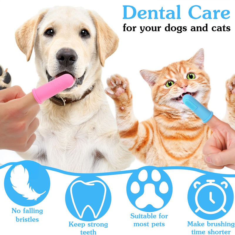 80 Pack Silicone Finger Toothbrush for Dogs and Cats Pet Tooth Brushing Kit with Soft Bristles for Teeth Cleaning and Gum Massage