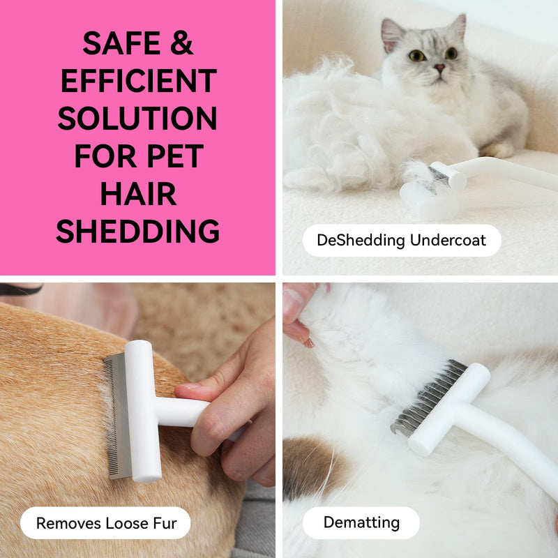 aumuca DeShedding Kit PRO for All Short Hair to All Long Hair, Reduce Shedding by Up to 99%, White - PawsPlanet Australia
