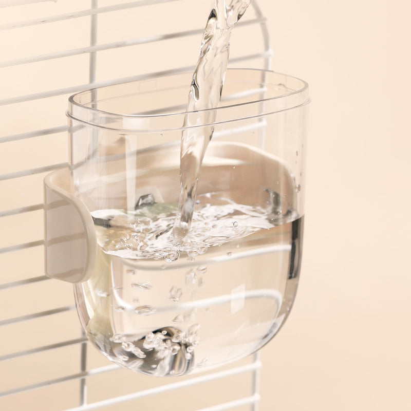 Leak-Proof & Chew-Proof Hanging Water Dispenser for Birds, Chinchillas, Guinea Pigs, Ferrets, Rats, Rabbits, Bunnies, Parrots, and Other Small Animals - Beige, 12oz - PawsPlanet Australia