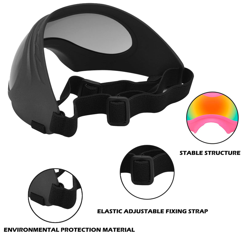 Dog Sunglasses,Doggles Anti-UV Protection, Pet Sunglasses with Adjustable Strap, Suitable for Motorcycle Car Driving Bike Riding Hiking Swimming Wind Dust Fog Dog Eye Protection Pink frame, Red lenses - PawsPlanet Australia