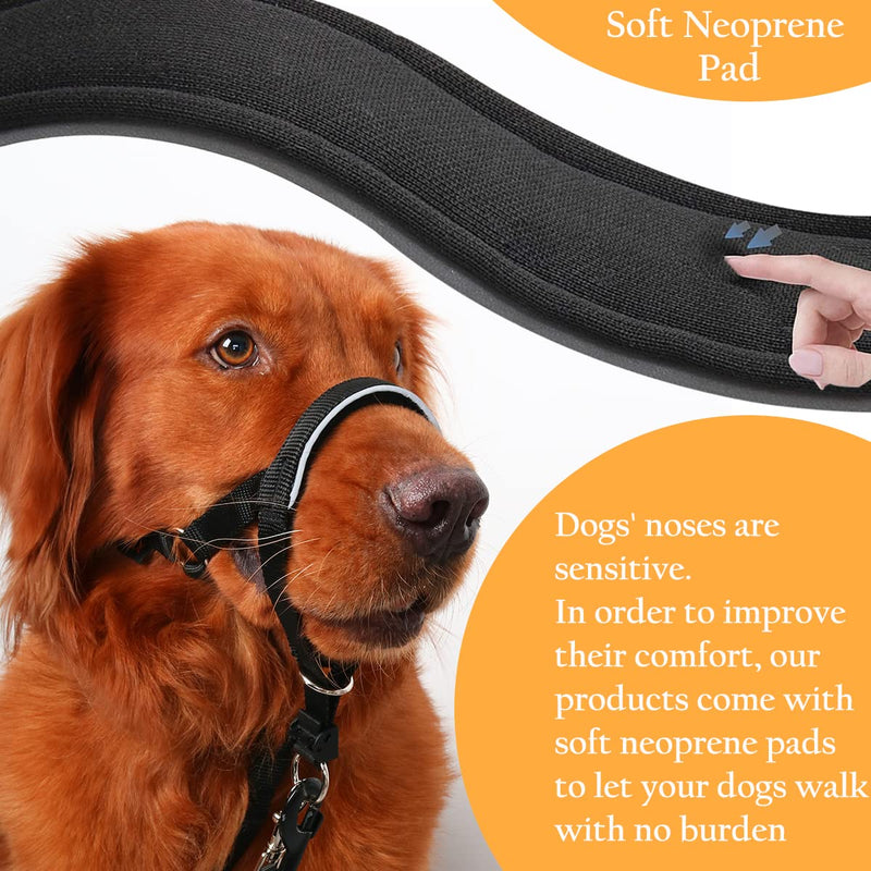 BARKLESS Head Collar for Dogs, No Pull Dog Nose Leash for Small Medium and Large Dogs, Dog Head Halter That Prevent Pulling for Easy Control on Walks (XL (Snout 10 ¼-13"), Black) XL (Snout 10 ¼-13")