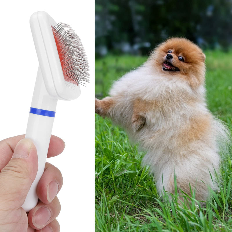 Small Dog Hair Comb, Grooming Slicker Brush, Stainless Steel Deshedding Dematting Brush, Rotating Head for Dogs and Cats - PawsPlanet Australia