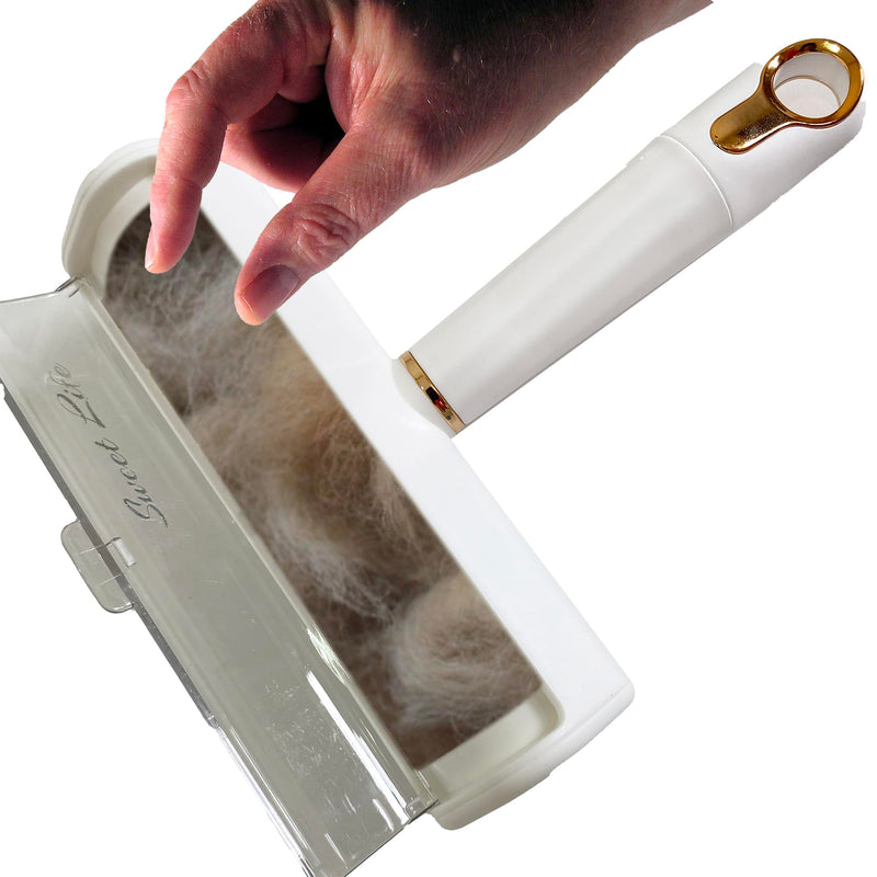 Reusable Pet Hair Remover and Lint Roller - Multi-Surface Fur Removal Tool for Furniture, Couch, Carpet, Clothing, and Bedding - Portable and Efficient, usual, White, S-4143 - PawsPlanet Australia