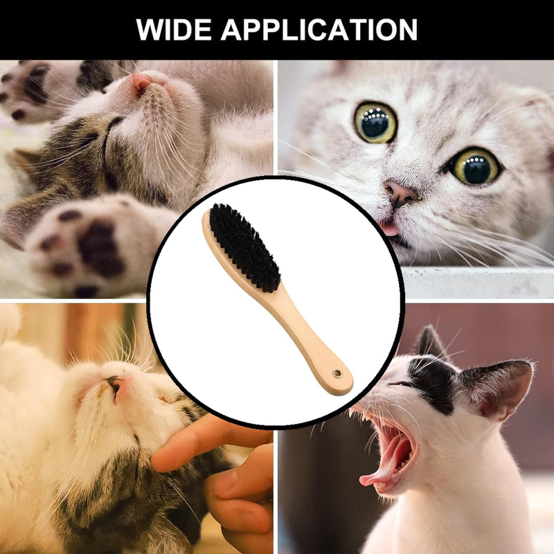 Cat Brush Professional Soft Bristle Cat Grooming Brush with Wooden Handle for Kitten Pet Grooming