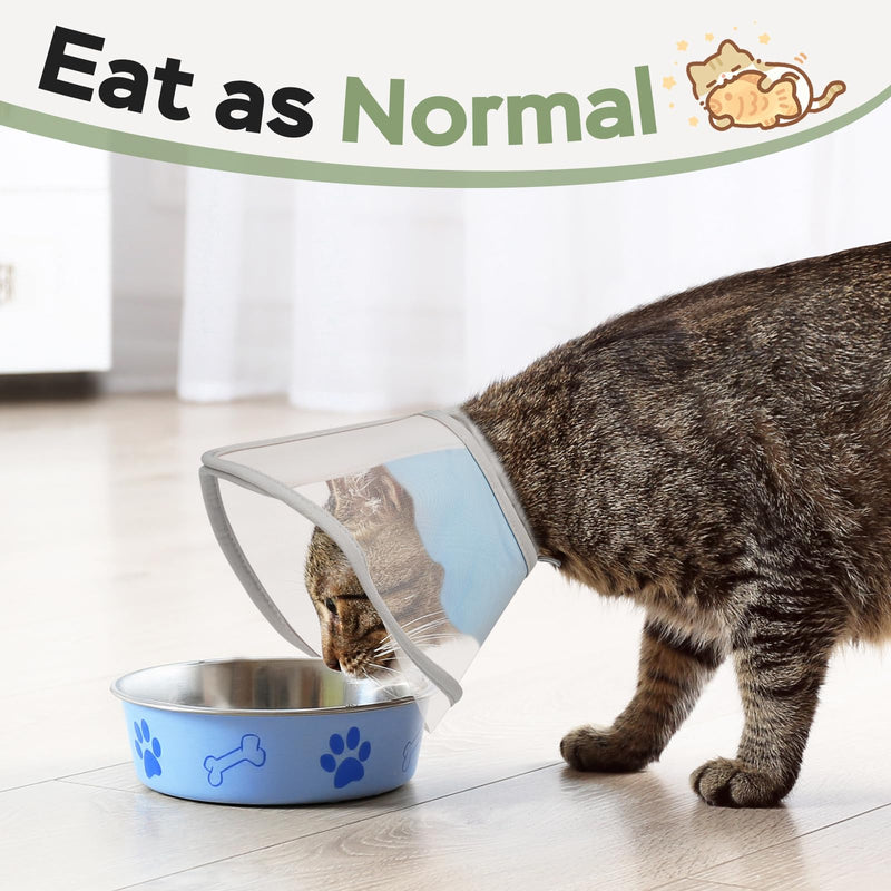 Cat Cone Collar Soft: Comfortable Waterproof Mesh Recovery Cone After Surgery to Stop Licking and Scratch, Alternative to Plastic Elizabeth Head/Neck Cone Blue M