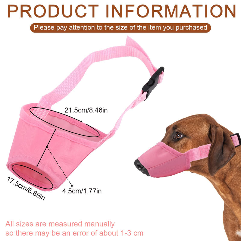 Muzzle for Small Dogs, Comfortable Adjustable Anti-Biting Muzzle Puppy Mouth Cover for Chihuahua Poodles Grooming Vet Visits Prevent Biting Chewing Barking (Pink) - PawsPlanet Australia
