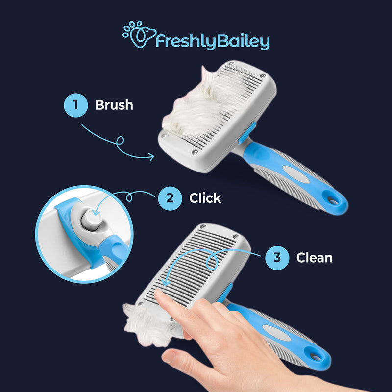 Freshly Bailey Dematting Kit for Doodles, Goldendoodles, Labradoodles, & Poodles - Slicker Brush, Dematting Tool, and Metal Comb Included