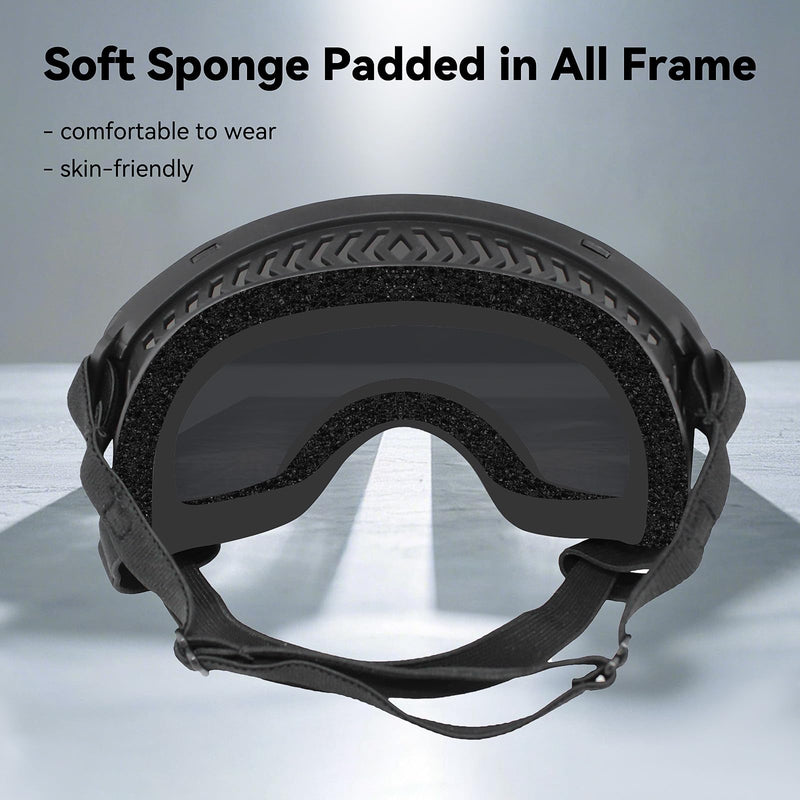 Dog Sunglasses UV Protection Silver Dog Goggles Windproof Glasses with Elastic Straps for Medium-Large Breed, Black Frame + Silver Lens Black Frame+Silver Lens - PawsPlanet Australia