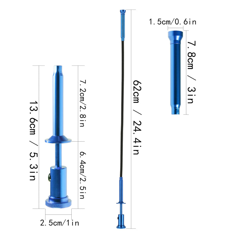 Flexible Claw Grabber Tool Claw Picker 24.4in, Bendable Hose Reacher Claw Pickup with LED Light, Long Handy Reaching Assist Tool for Litter Pick Home Sink Drain and Metal Small Items (Blue) Blue - PawsPlanet Australia