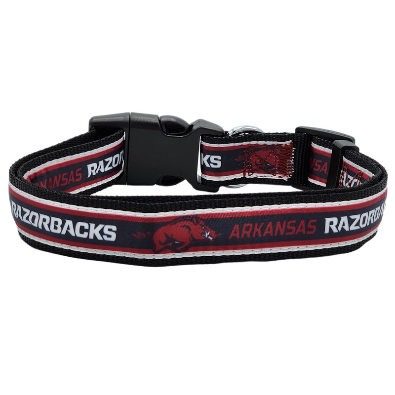 Pets First Collegiate Pet Accessories, Dog Collar, Arkansas Razorbacks, Large