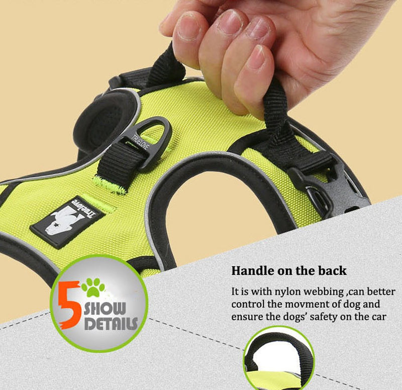 SGODA No Pull Dog Harness with Handle Reflective, Small, Green Small Chest 17-22" - PawsPlanet Australia