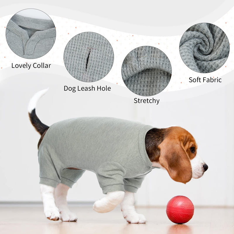 Dog Surgery Recovery Suit Dog Onesie with Legs and Harness Hole Long Sleeve Pyjamas Clothes Dog Coat for Small Medium Dogs Puppy Medical Vest for After Surgery Female Male, Grey, XL X-Large