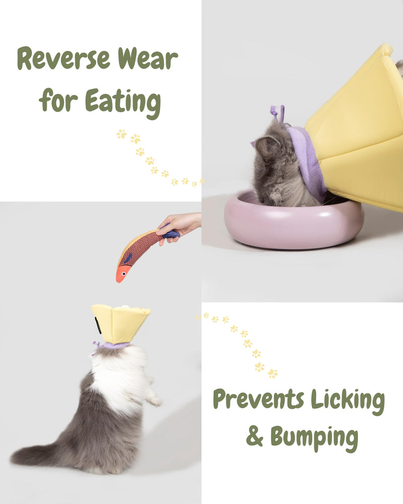 Lightweight Cat Cone Collar, Waterproof Soft Recovery E-Collar for Cats & Small Dogs, Adjustable Protective Elizabethan Collar to Prevent Licking & Biting, Easy-Clean Quick-Dry Design, Green XL Size X-Large