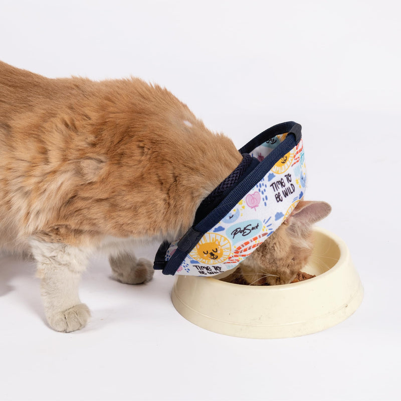 Cat Cone Collar – Colorful Cat Pattern - Lightweight Recovery Cone for Cats, Anti-Lick & Anti-Scratch, Vet Recommended, Elizabethan Collar (Colorful, XXS Long [Neck Girth: 7.5"-10.3"]) XXS Long [Neck Girth: 7.5"-10.3"]