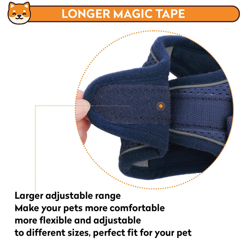 Dog Harness with Leash Set, No-Pull Step-in Reflective Pet Harness with 1 Leash Clips, Adjustable Soft Padded Easy Walk Dog Vest for Small Medium Large Dogs, Cats(Dark Blue,Medium) M(Chest:15"-16.5") Dark Blue - PawsPlanet Australia