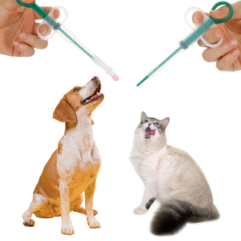 Grevosea Pack of 3 pill dispensers for cats, pill dispenser, cat flea tablets, pill assist, cat dogs, pet feeder for input aid, pill cat cat, green